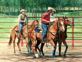 Western, Equine Art - Gate Crew